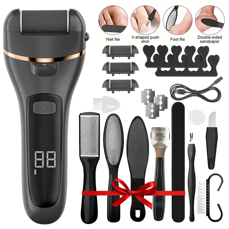 USB-Powered Electric Foot Grinder Kit Portable Rechargeable Pedicure Tools Home Foot Care Device