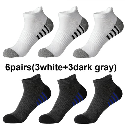 12Pairs Men's plus Size Sports Socks EU39-46 Breathable Comfortable Black White Leisure Outdoor Short Socks for Men