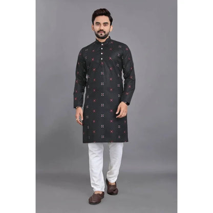 2025 Men Digital Printed Kurta Vardha Regular Fit Mandarin Collar Long Suitable All Occasions Such Wedding Hari Raya Summer