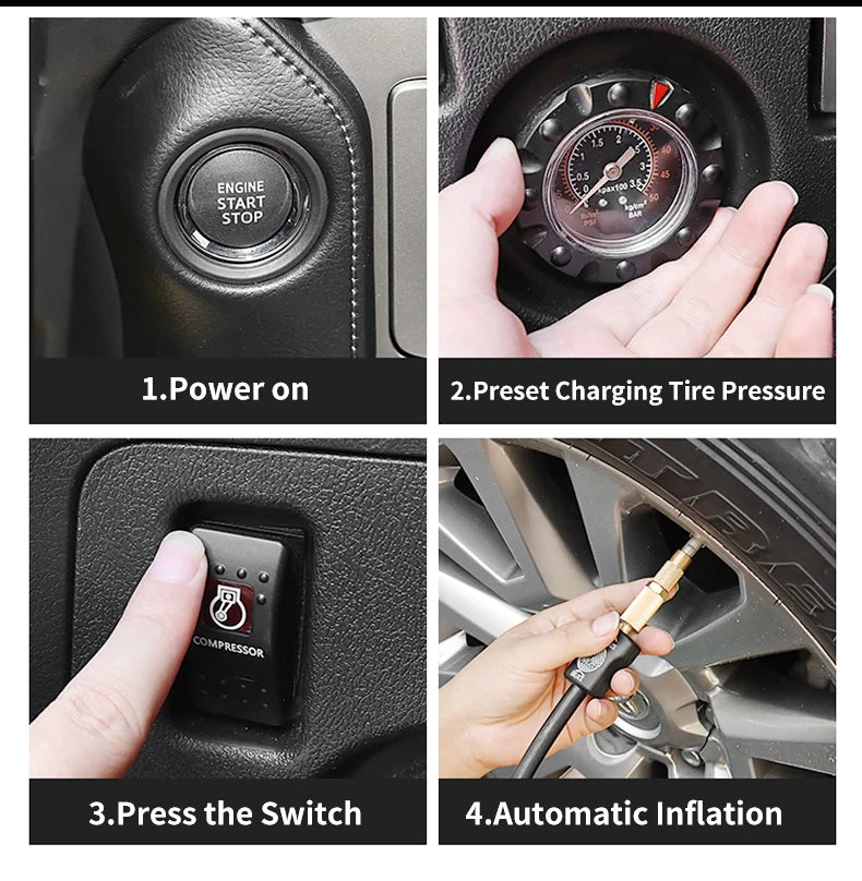 2008-2021 For Toyota Land Cruiser 200 Prado 150 Modified Lc150 Tire Pressure Insufficient High-Power Air Pump LC200 Accessories