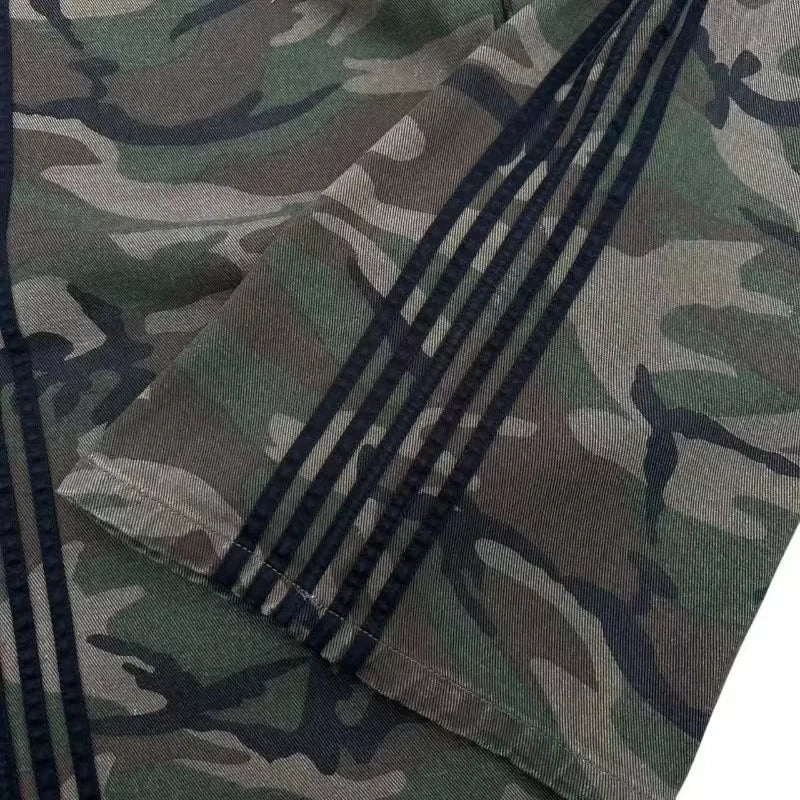 Retro Men's Y2K Baggy Jeans Camouflage Embroidered Striped Harajuku Sweatpants Women Hip Hop Streetwear Camo Wide Leg Denim Pant