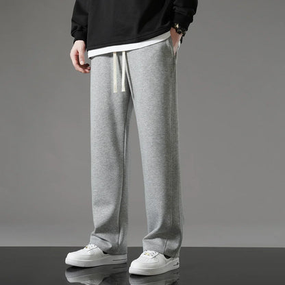 Autumn Men Sweatpants Korean Fashion Sportswear Drawstring Wide Leg Neutral Straight Track Pants Cotton Loose Casual Trousers