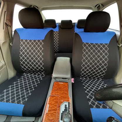 Car Seat Covers Double Line Embroidery Quilted Splicing Universal Size Fit For Most Car Polyester Fabric Seat Covers For Car