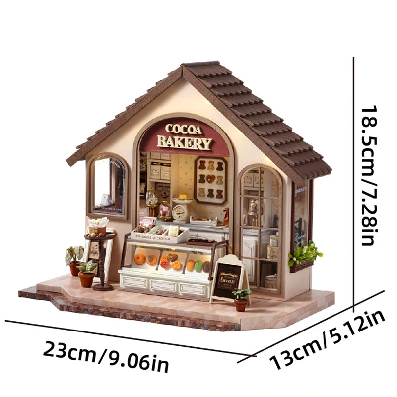 Wooden Miniature Doll House 3D Puzzle Assembly Building Model Kit Small Room Toys Home With Furniture Birthday Gifts Dollhouse﻿