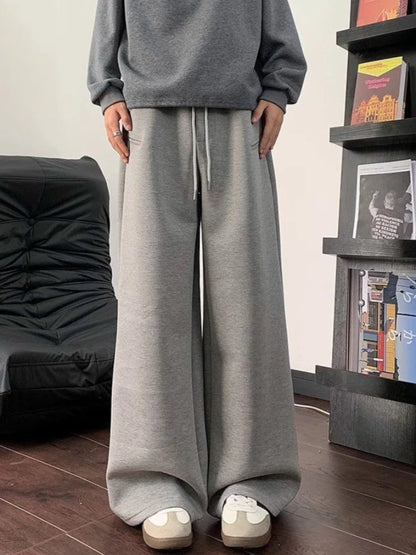 Loose Fit Men Sweatpants Spring Autumn Casual Joggers Wide Leg Floor Length Comfortable Daily Sports Wear Unisex Style