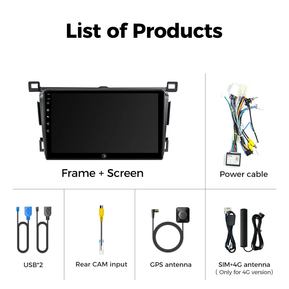 Ainavi Car Radio For Toyota RAV4 2013 2014 2015 2016 2017 2018 2019 XA40 RHD Android 13 Auto Wireless Carplay Car Multimedia DIN