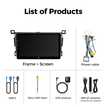 Ainavi Car Radio For Toyota RAV4 2013 2014 2015 2016 2017 2018 2019 XA40 RHD Android 13 Auto Wireless Carplay Car Multimedia DIN