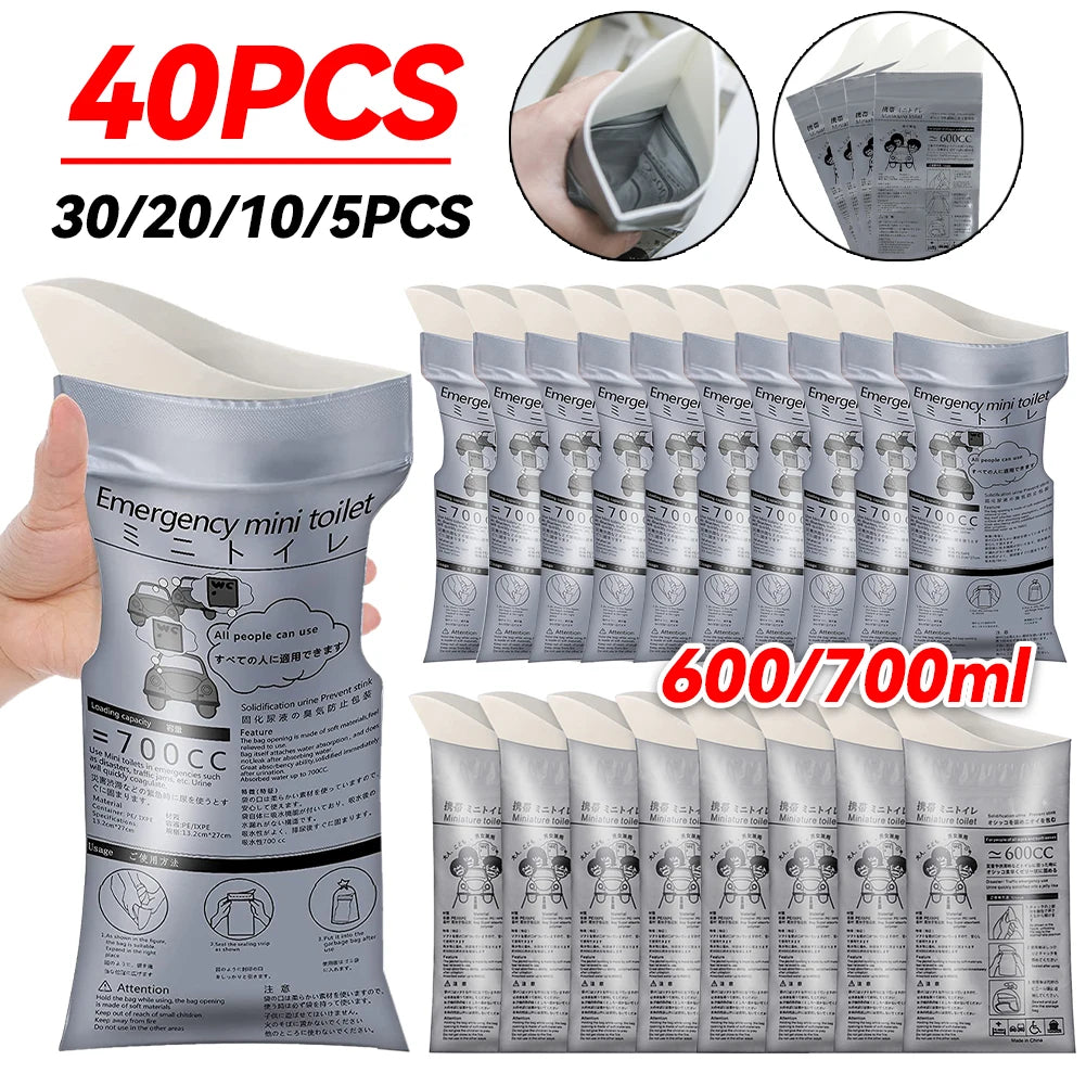 Outdoor Emergency Urinate Bags 600/700ml Disposable Travel Mini Mobile Toilet Unisex Pee Bag Vomiting Bag for Baby Women Men