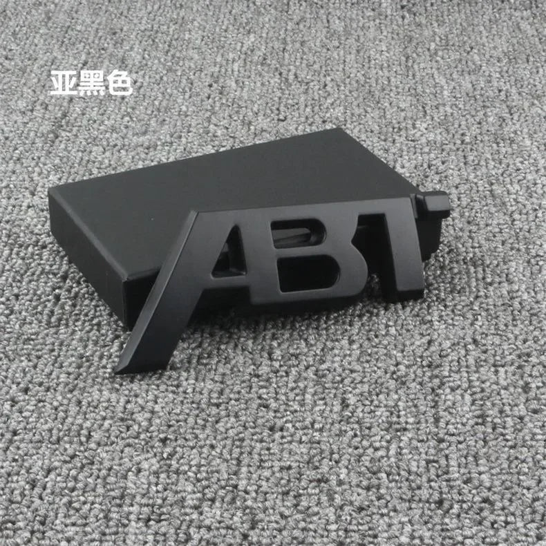 ABT-Style Gloss Black Rear Trunk Emblem - 1PCS Adhesive Badge Compatible with Audi A3/A4/A5/A6/A7/A8 & Q2/Q3/Q5/Q7 Models