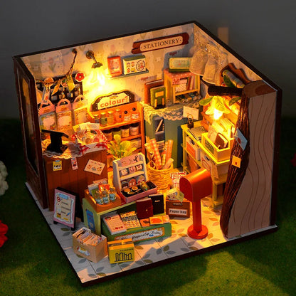 New Diy Doll Miniature House Kit Wooden Casa Dollhouse Furniture Light Home Handmade Assembly Miniature Toys Birthday Gifts