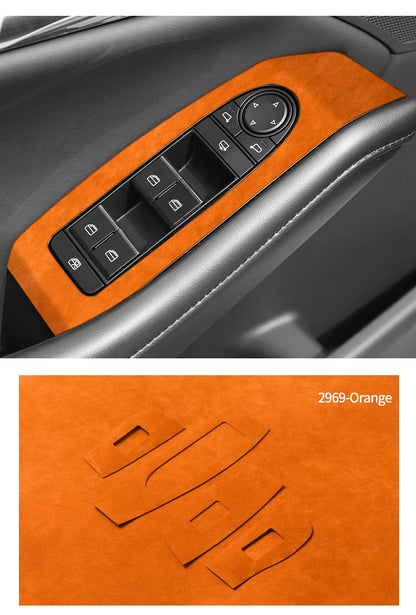 For Mazda 3 Axela Car Window Switch Lifter Control Panel Trim Frame Sticker Car Interior Tuning Accessories Made of Alcantara