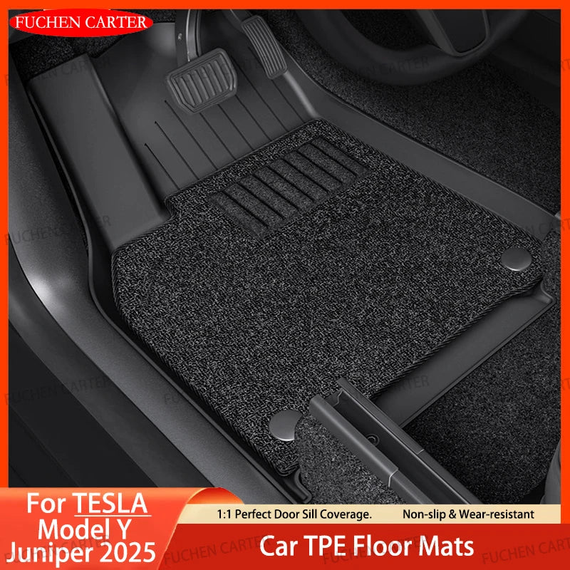 Car Floor Mats for Tesla NEW Model Y Juniper 2025+ Car Four Seasons Waterproof Non-slip Floor Mat TPE Special Car Accessories
