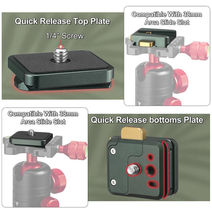 Camera  Arca Swiss Quick Release Mount Lock QR System Clamp Switch Kit for Tripod Monopod Slide DSLR Camcorder DJI zhiyun Gimbal