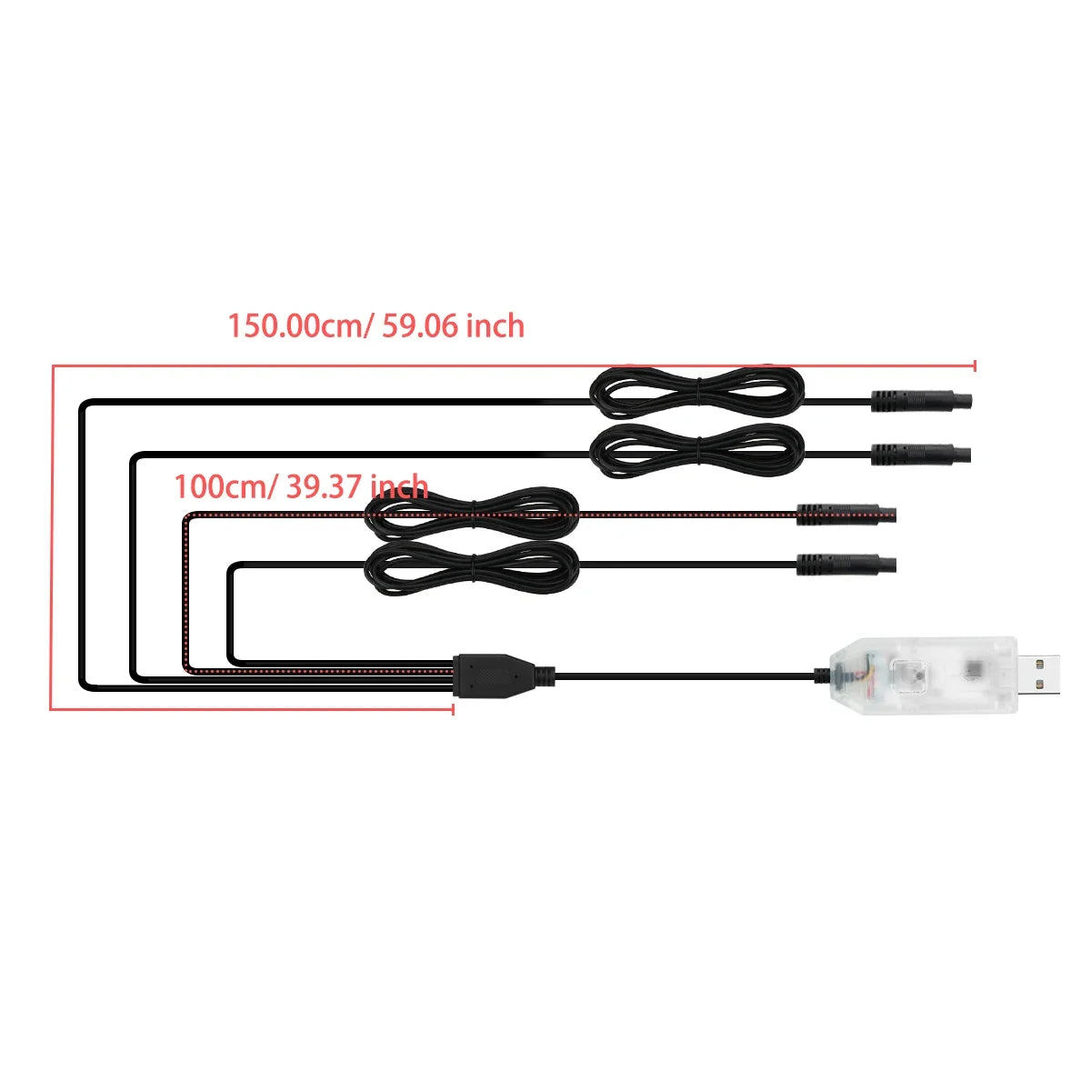 4in1 Symphony Automotive Door Frame color-changing RGB LED Interior Ambience light USB APP Remote Control Easy to Install