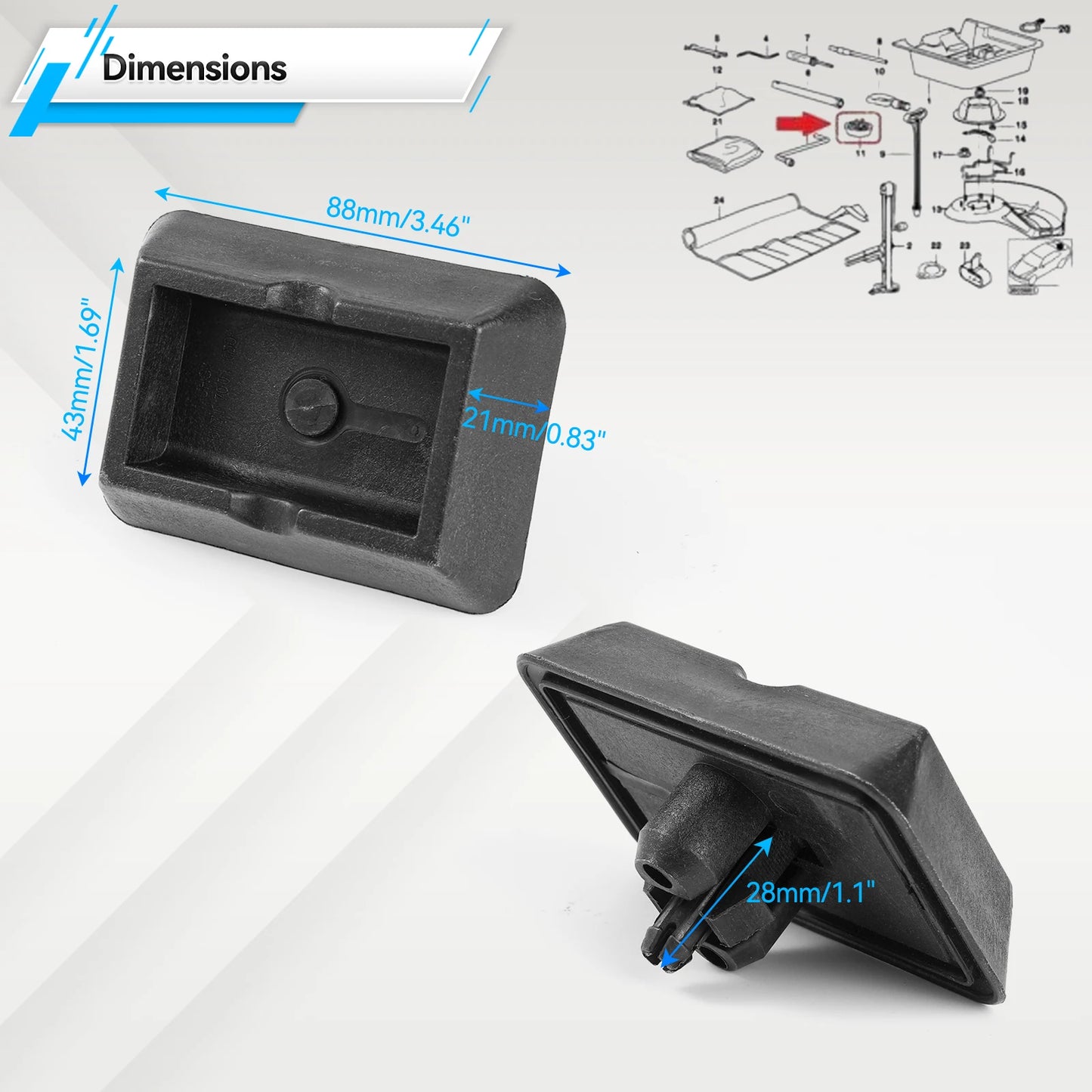 4pcs 51717001650 Under Car Jack Lift Jacking Point Support Pad Plug Block Cover for BMW 5series E39 7series E38 X5 E53 Auto