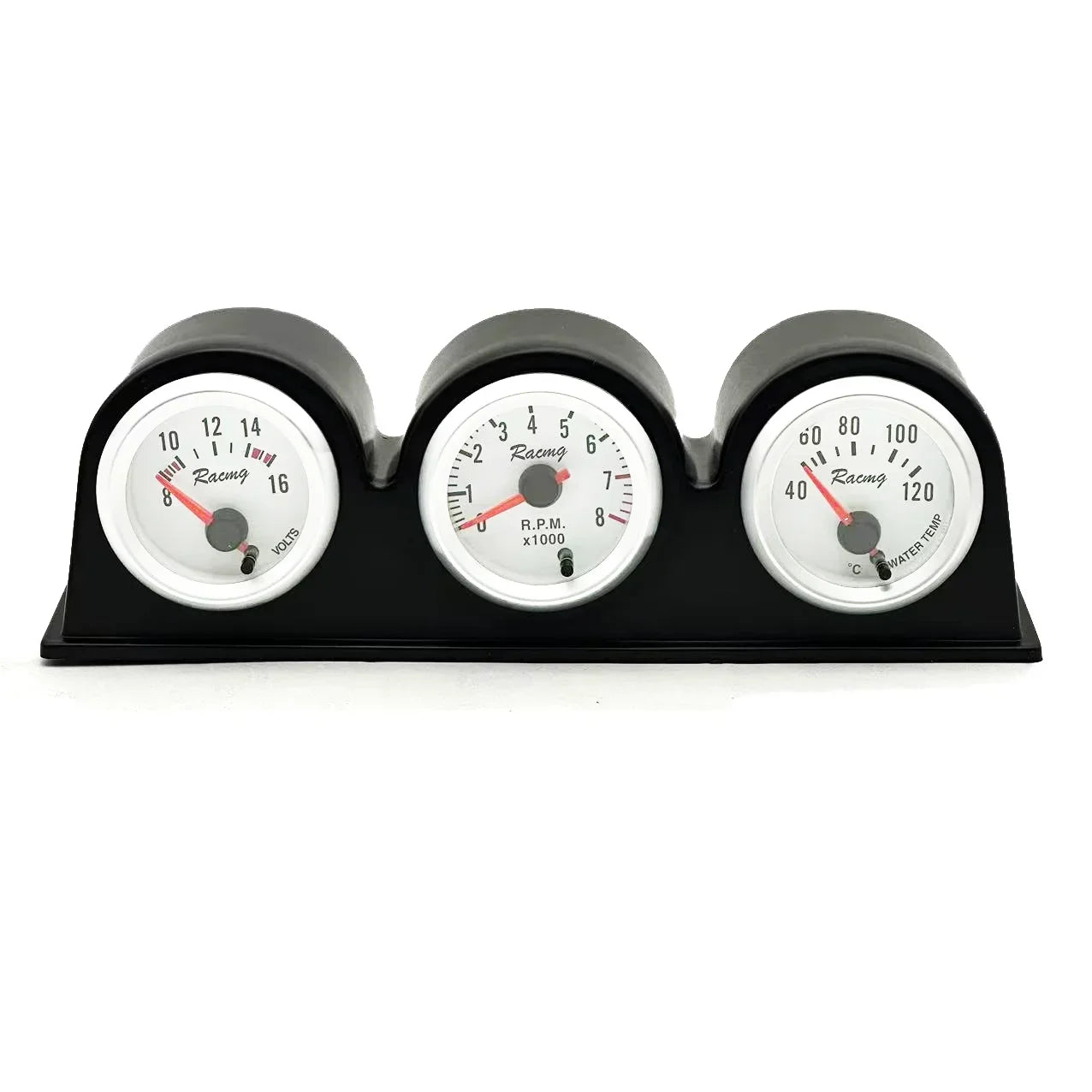 7 Colors Adjustable 52mm Gauge 3 in 1 Gauge Kit Voltmeter Water Temp Gauge Tachometer High Quality Gauges for Cars Trucks
