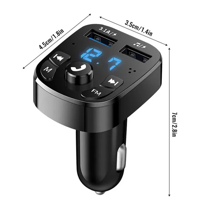 1/2/4/6pcs Bluetooth 5.0 Fm Transmitter Car Mp3 Player Wireless Hands-Free Audio Receiver Car Radio Dual USB Fast Charger
