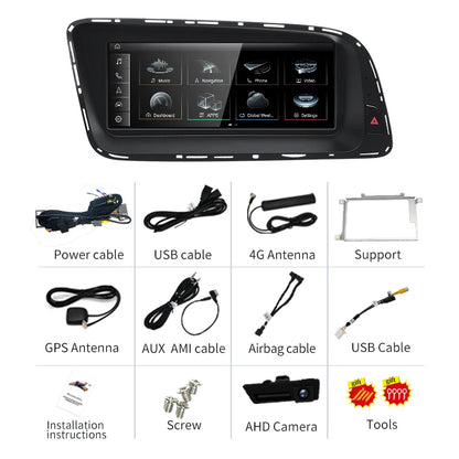 STWEI Qualcomm Snapdragon 680 6225 2.4GHz Wireless CarPlay Android13 Auto For AUDI Q5 Car Multiledia Players Video GPS Bluetooth