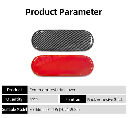 For MINI Cooper E/SE J01 EV Aceman J05 2024 2025 Car Center Console Storage Box Armrest Panel Cover Sticker Interior Accessories