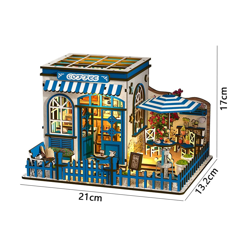 DIY 3D Puzzles Wooden Dollhouse Furniture Light Kit Doll House Casa Miniature Accessories Wooden Toys For Xmas Birthday Gift