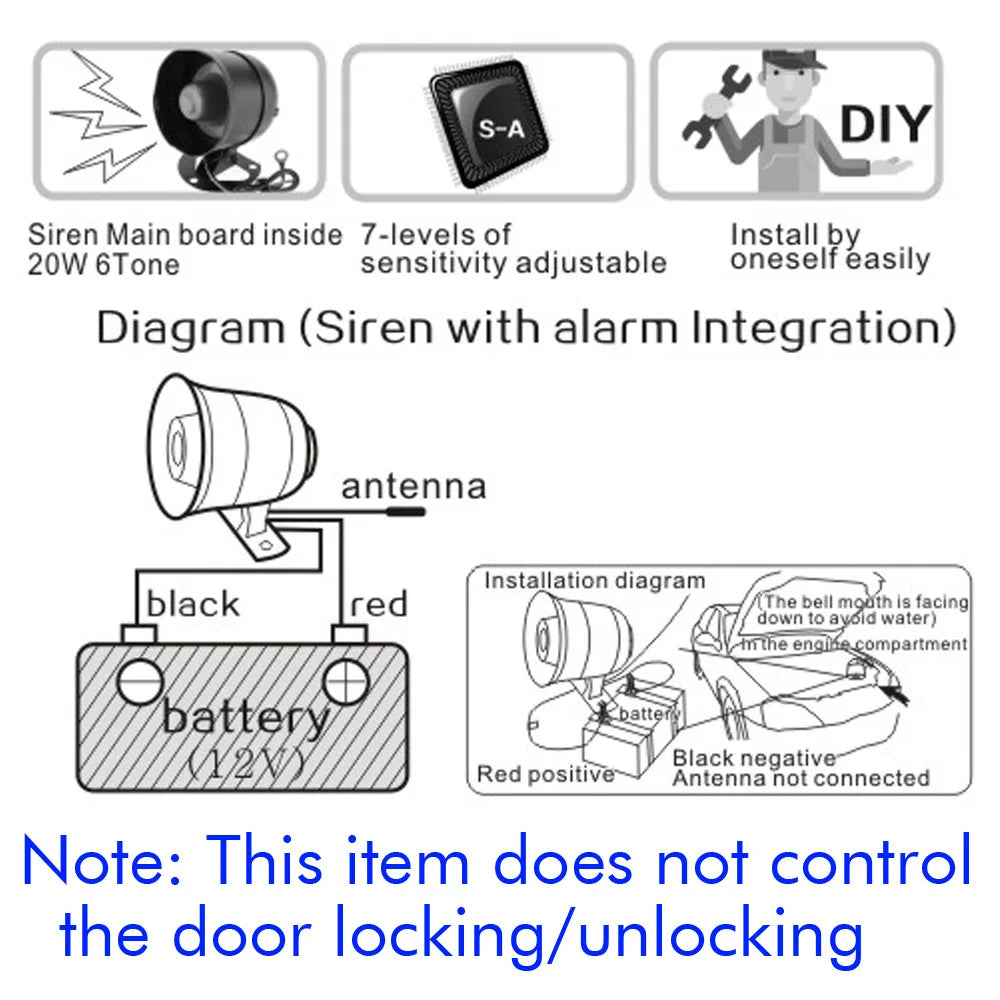 Universal  Car Alarm Devices One Way Car Alarm Device Vibration Alarm System For Car Motorcycle Truck Bus