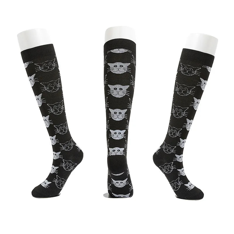 S-XXL Compression Socks Compression Socks for Varicose Vein Calf Riding Socks Stretch Open Toe Knee Socks