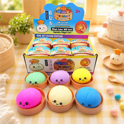 5.5/8.5cm Stress 1-12Pcs Dumpling Squash Toy Dampaline Squishy with Box Dumplings Sensory Squeeze Toy for  Relief Gift Birthday