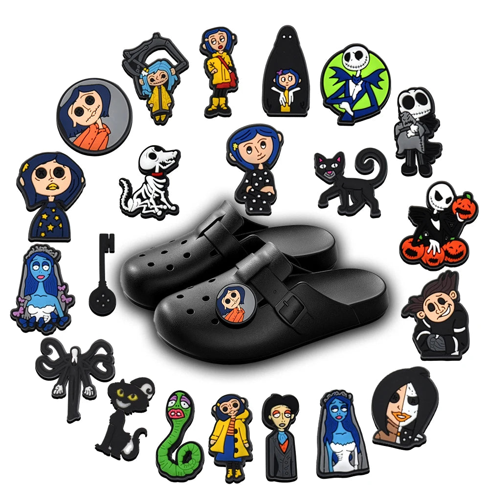 1-100pcs Halloween Ghost Mom PVC Shoes Charm Alligator Charm Accessories Fit Bracelet Wristband Kids Girl Boys love party gifts