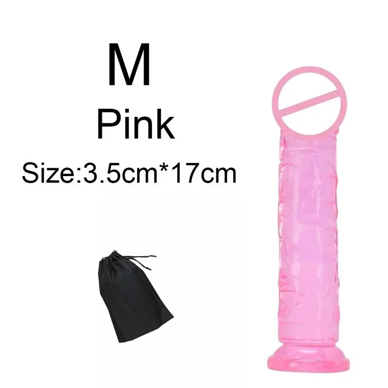 Realistic Anal Butt Plug Soft Jelly Dildo Suction Cup G Spot Anal Vaginal Masturbators Penis Dick Adult Sex Toys For Women Men