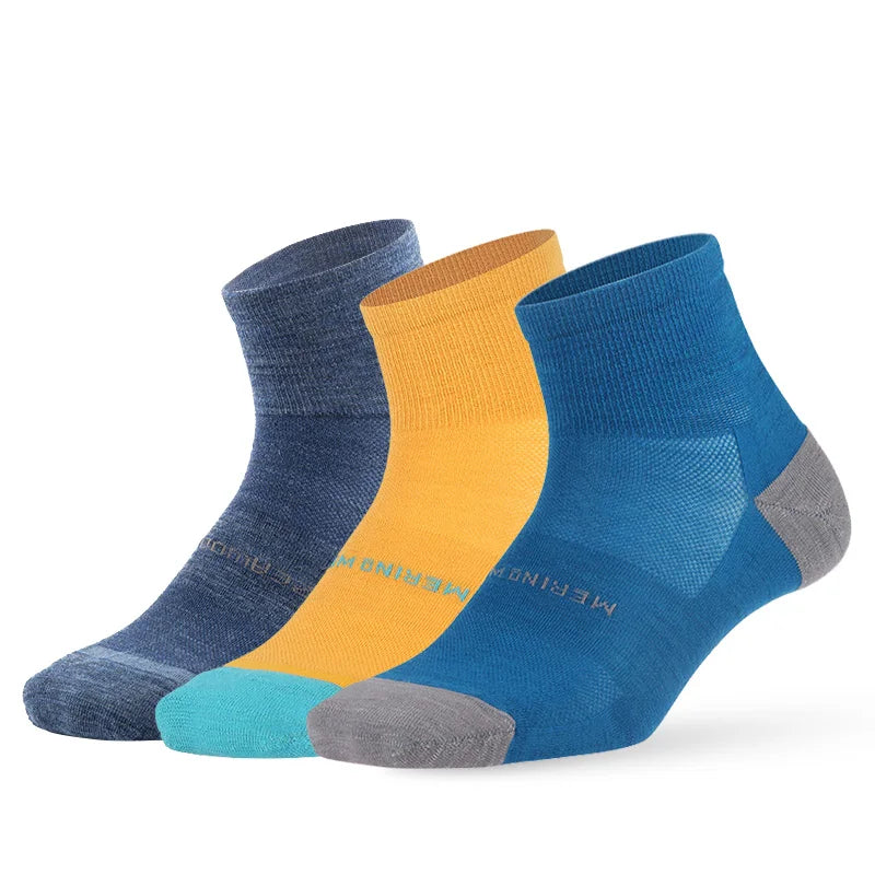 ZEALWOOD Merino Wool Running Socks Men Women No Show/Ankle/Crew Anti-blister Cushion Athletic Socks Ultra-Light Tennis 1/3 Pairs