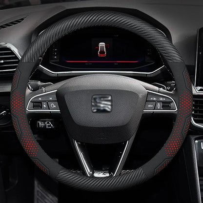 For SEAT Leon Ibiza FR 2 Ateca Arona Exeo Arosa Tarraco Mii Carbon fiber Suede Leather Car Steering Wheel Cover Auto Accessories