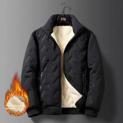 Men's Thickened Lamb Velvet Cotton Jacket Autumn Winter New Style Windproof Waterproof Warm Workwear Casual Loose Fit Long Sl...