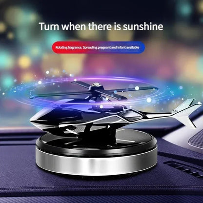 Car Air Solar Helicopter Decoration Alloy Propeller Rotating Auto Flavoring Perfume Diffuser Car Interior Accessories