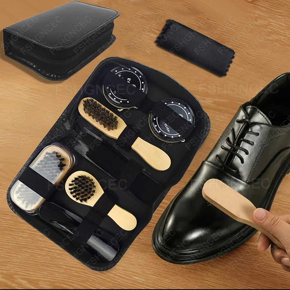 Professional Shoes Care kit Cleaner Set for Sneakers Leather Shoes Cleaning Polishing includes Shoehorn Shoe Polish Brush Cream