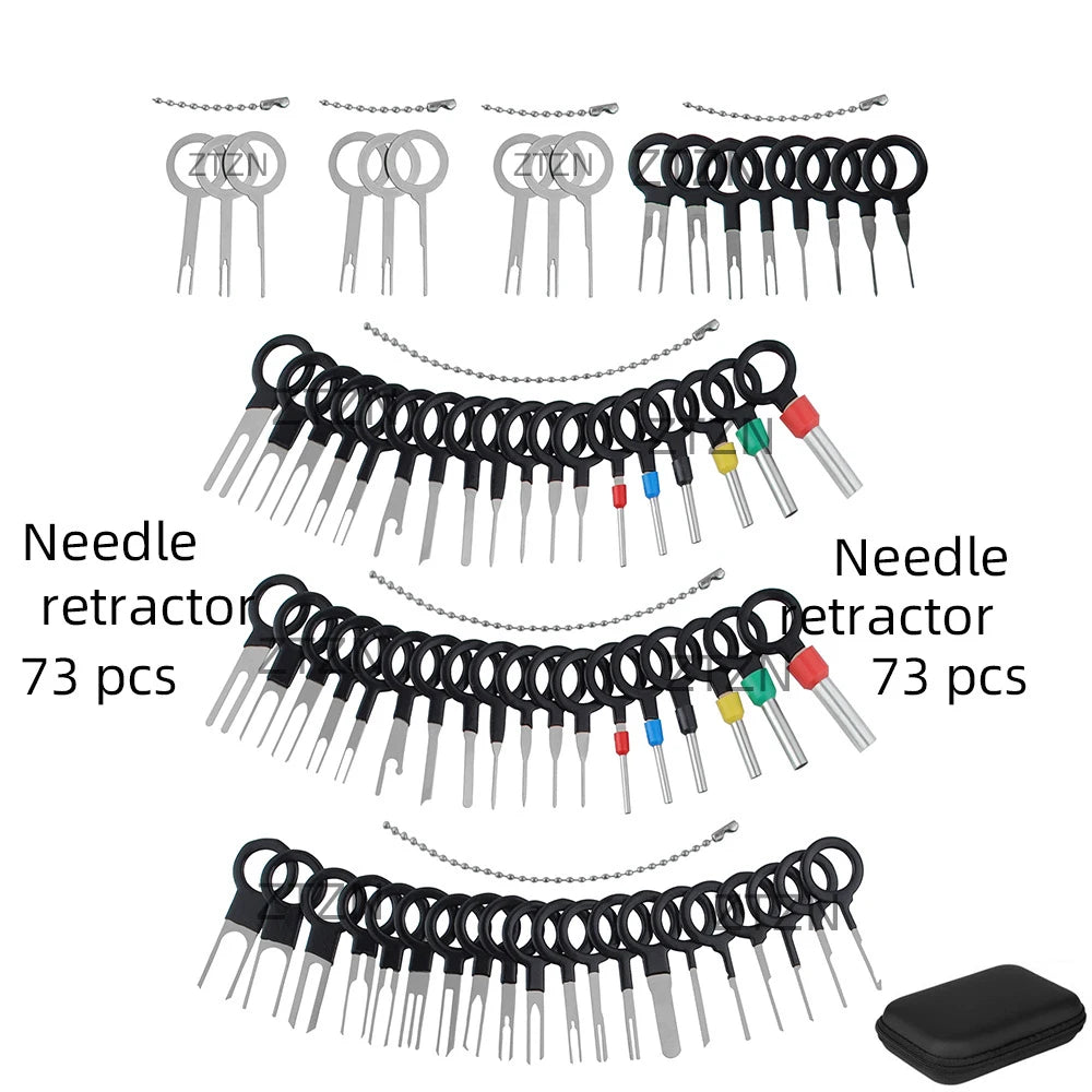 Car Terminal Removal Tool Kit - Wiring Harness Connector Pin Extractor Set with Storage Case for Automotive Electrical Repair
