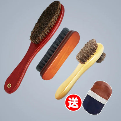 Soft Bristle Horse Hair Brush Shoe Cleaner Stain Remover for Velvet Matte Leather Dusting And Polishing