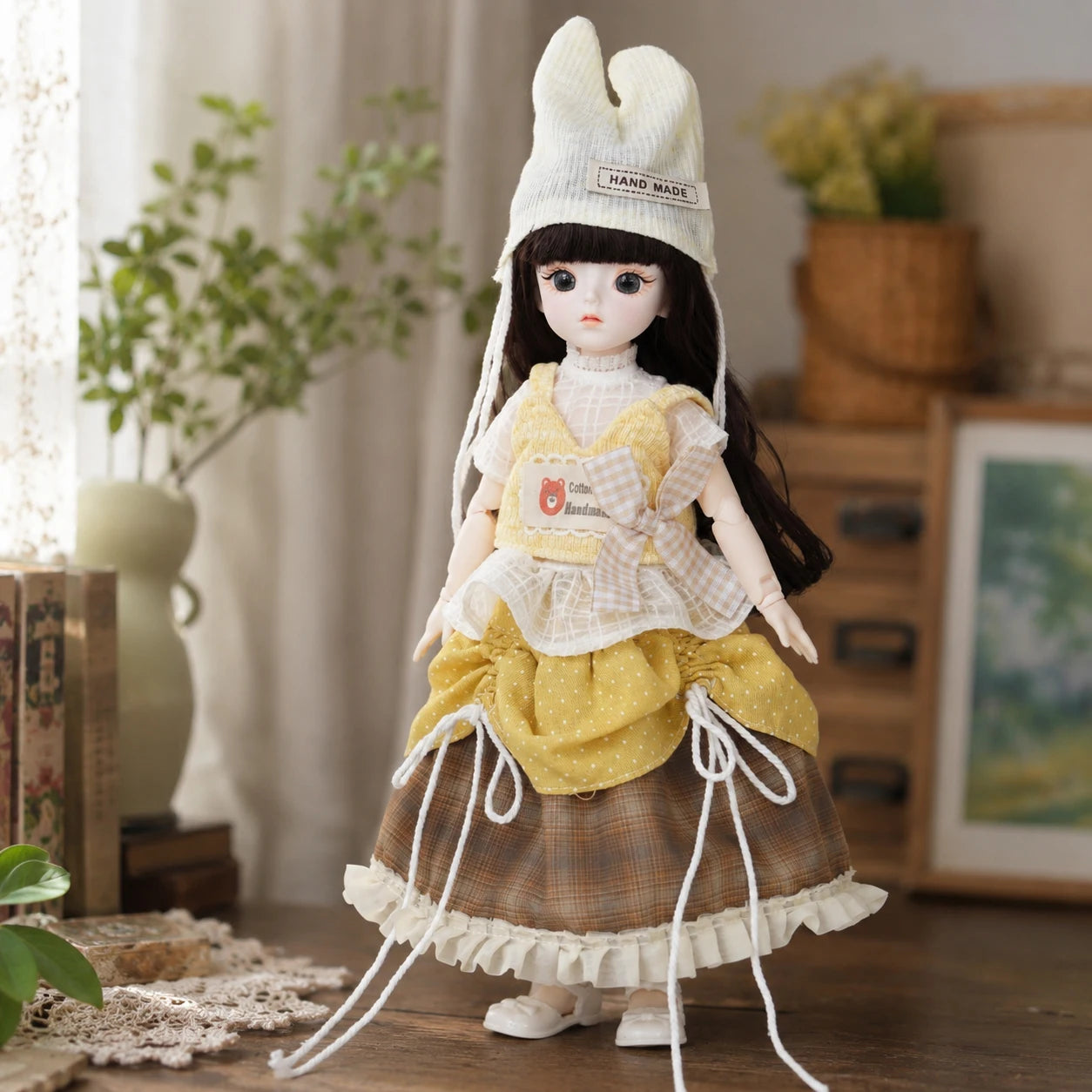 1/6 BJD Doll 28cm 11 Inch Multi-joint Moveable Full Set Outfit Cute Girl Dress Up Toy Desktop Photography Decor Birthday Gift