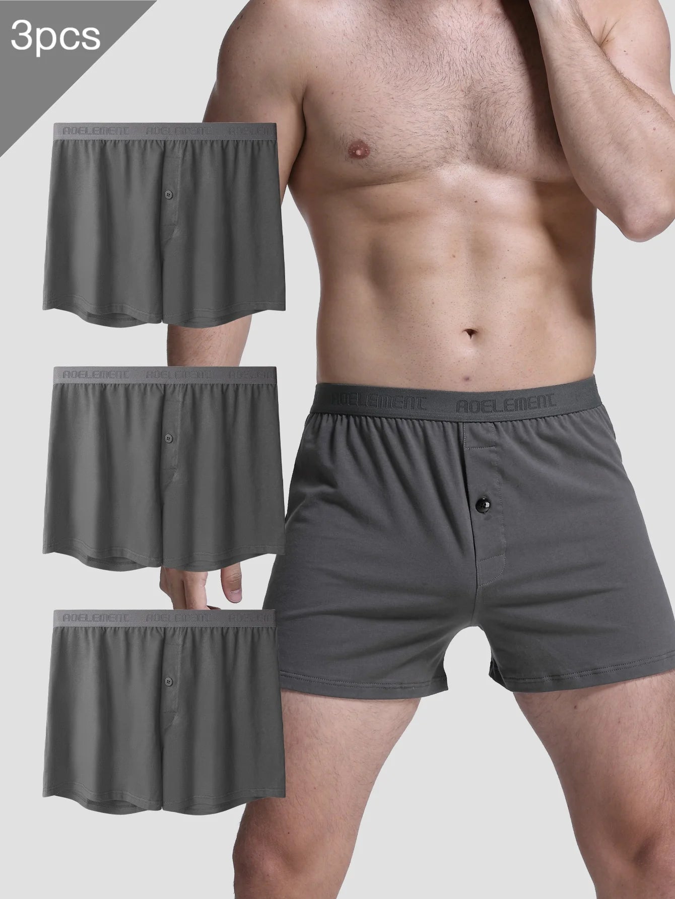 3PC  Modal u raised men's briefs mid-waist boxers Wicks sweat breathable sexy boxers for men