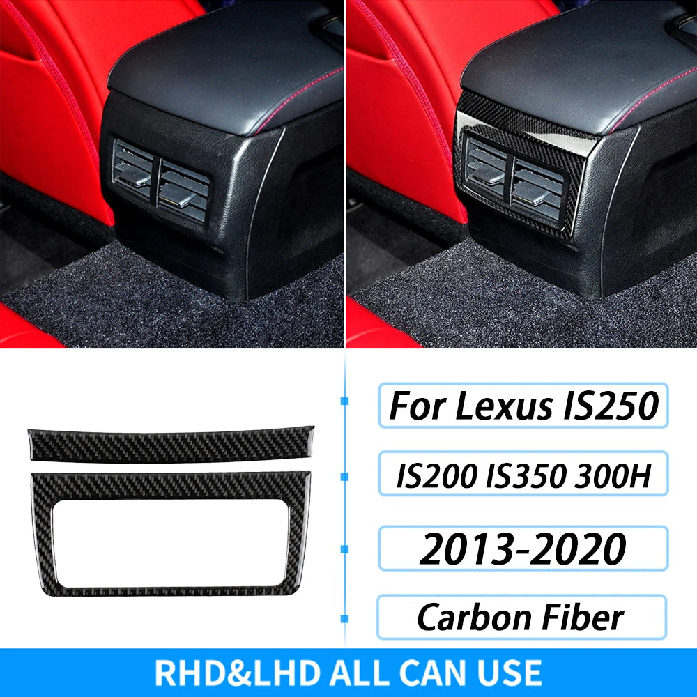 For Lexus IS250 IS350 300H 2013-2019 Carbon Fiber Gear Shift Air Outlet CD AC Window Lift Set Car Interior Accessories Sticker