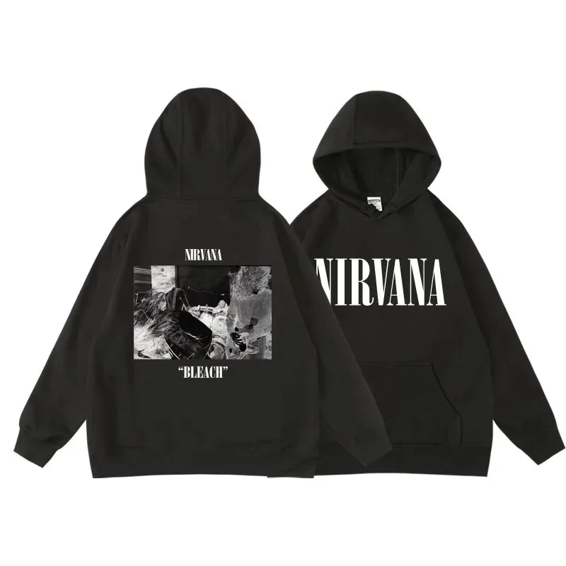 Classic Rock Band Nirvana Kurt Cobain Graphic Print Hoodie Men Women Loose Oversize Sweatshirt Streetwear Harajuku Wind Pullover