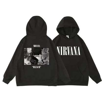 Classic Rock Band Nirvana Kurt Cobain Graphic Print Hoodie Men Women Loose Oversize Sweatshirt Streetwear Harajuku Wind Pullover