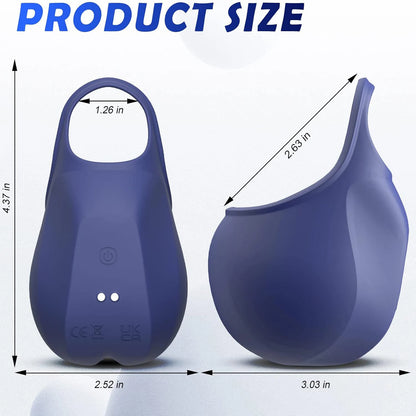 1pc Vibrating Cock Ring With Testis Massager Stimulating Ball Pouch Tapping Pulsating Pouch Vibrating Sleeve Ring Penis And Scro