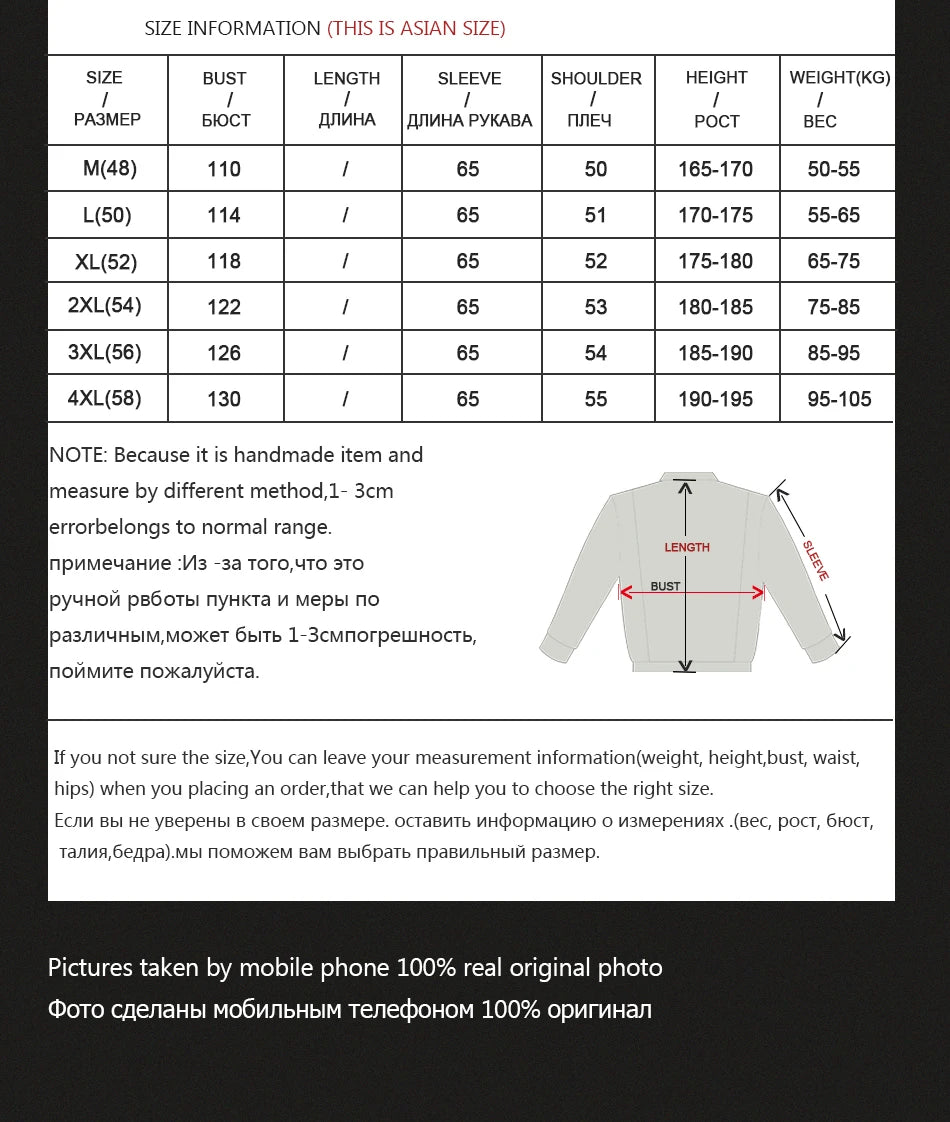 Cnegovik Real Fur Jacket Men Winter Parka