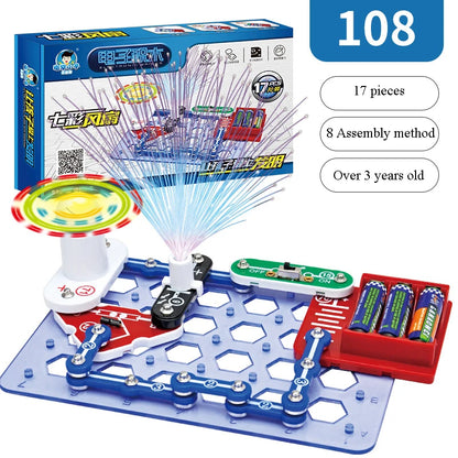 Educational Electronic Building Blocks for Kids - New Circuit Scientific Experiment Assembled Toys for Children's Exploration 8+