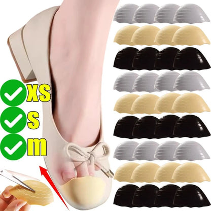Invisible Shoe Size Corrector Inserts Comfortable Toe Pads for Loose Shoes Anti-Slip Cushion Shoe Size Reducer Fillers Wholesale