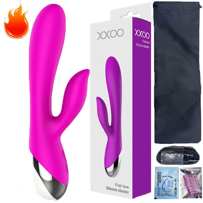 Rabbit Vibrator for Women USB Rechargeable G Spot Dildo Vibrator Clitoris Stimulator Dual Stimulation Female Masturbator SexToy