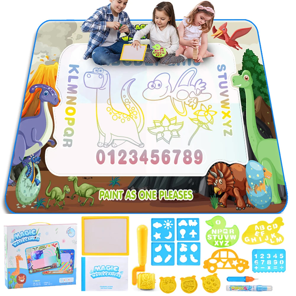 Water Doodle Mat Kids Painting Writing Color Doodle Drawing Mat Toy Bring Magic Pens Educational Toys for Girl Boy Toddler Gift
