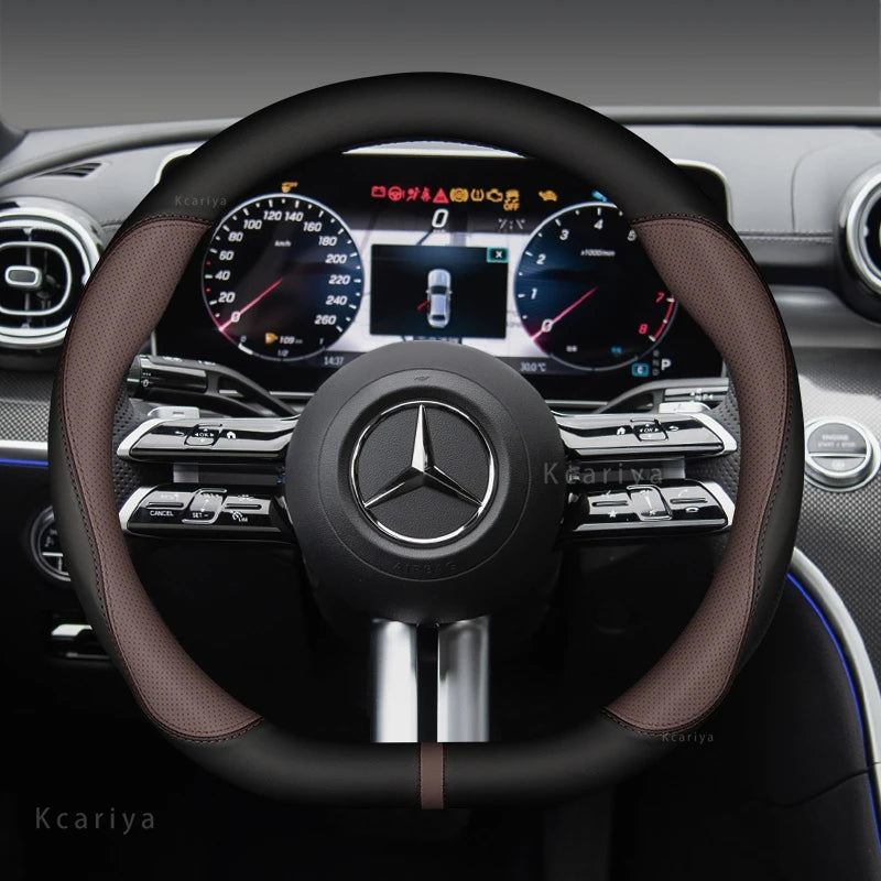 Car steering wheel cover For Mercedes A B C E R V CLASS CLA GLC GLK ML SLK VITO W123 W124 W203 W204 W176 W177 W212 W213 W221 245