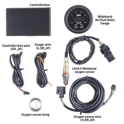52mm Air Fuel Ratio Gauge LED Digital Display With Wideband O2 Oxygen Sensor 06J906262AA
