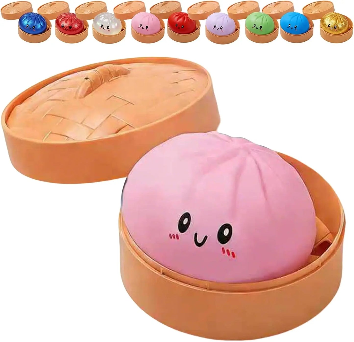 Glitter Dumpling Squishy Toy with Box Soft Sensory Squeeze Stress Relief Fidget Toy Cute Dumpling Slow Rising Gift for Kids Adul